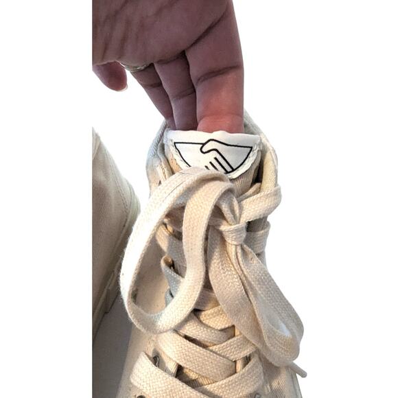 SWC Stepney Workers Club Varden Canvas Ecru High Top Sneaker Size 38 US 7.5 - Picture 6 of 10